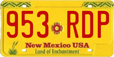 NM license plate 953RDP