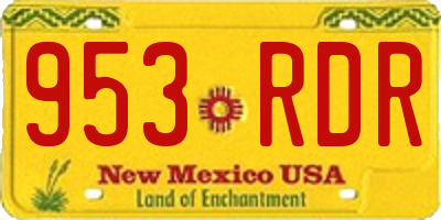 NM license plate 953RDR