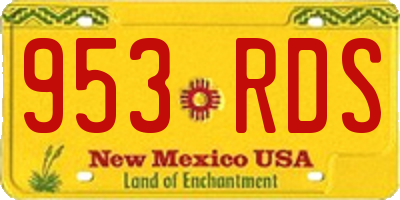 NM license plate 953RDS
