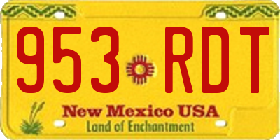 NM license plate 953RDT