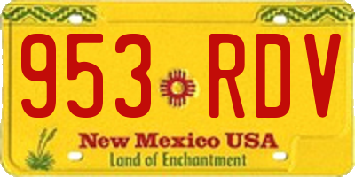 NM license plate 953RDV