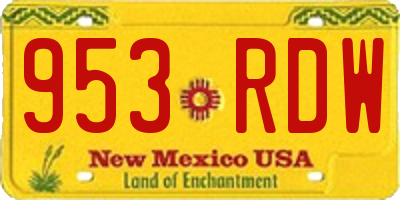 NM license plate 953RDW