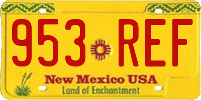 NM license plate 953REF