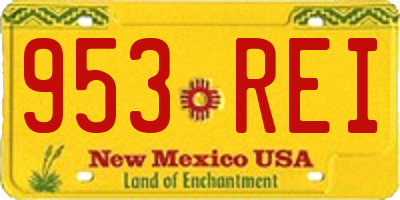 NM license plate 953REI