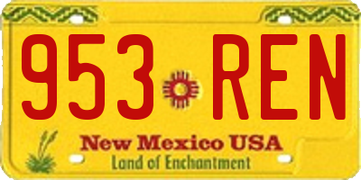 NM license plate 953REN