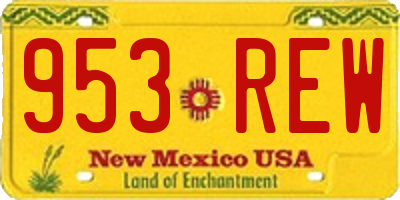 NM license plate 953REW