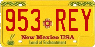 NM license plate 953REY