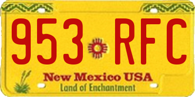 NM license plate 953RFC