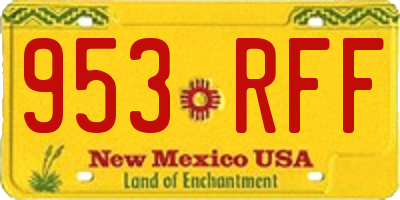 NM license plate 953RFF