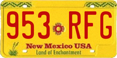 NM license plate 953RFG