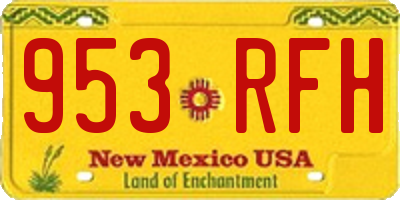 NM license plate 953RFH