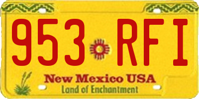 NM license plate 953RFI