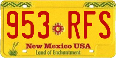 NM license plate 953RFS