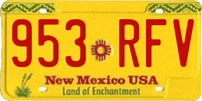 NM license plate 953RFV