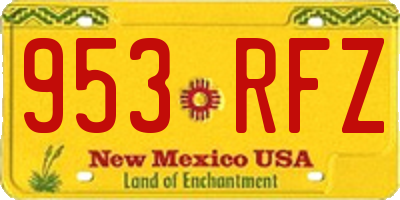 NM license plate 953RFZ