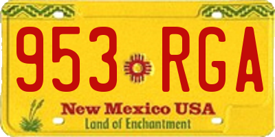 NM license plate 953RGA