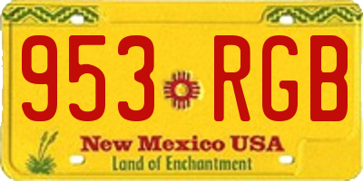 NM license plate 953RGB