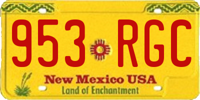 NM license plate 953RGC
