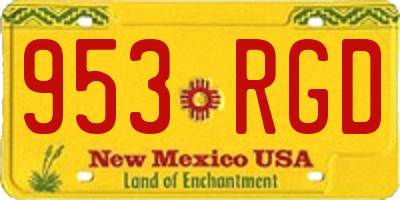 NM license plate 953RGD