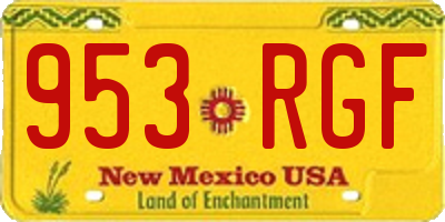 NM license plate 953RGF