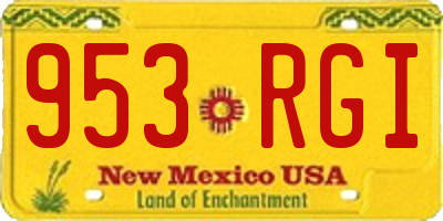 NM license plate 953RGI