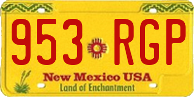 NM license plate 953RGP
