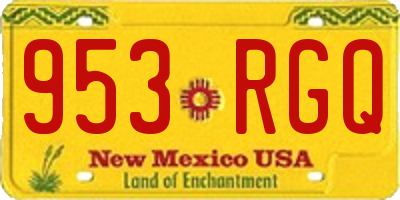 NM license plate 953RGQ