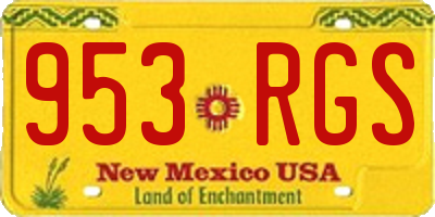 NM license plate 953RGS