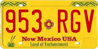 NM license plate 953RGV