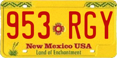 NM license plate 953RGY