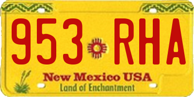 NM license plate 953RHA