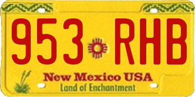 NM license plate 953RHB