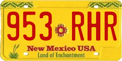 NM license plate 953RHR