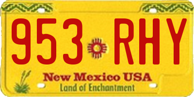 NM license plate 953RHY