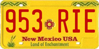 NM license plate 953RIE