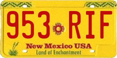 NM license plate 953RIF