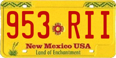 NM license plate 953RII