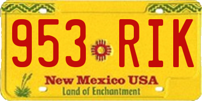 NM license plate 953RIK