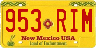 NM license plate 953RIM