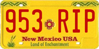 NM license plate 953RIP