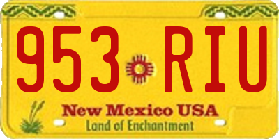 NM license plate 953RIU