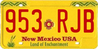 NM license plate 953RJB