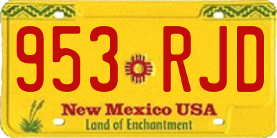 NM license plate 953RJD