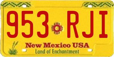 NM license plate 953RJI