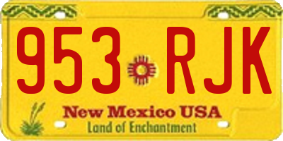 NM license plate 953RJK