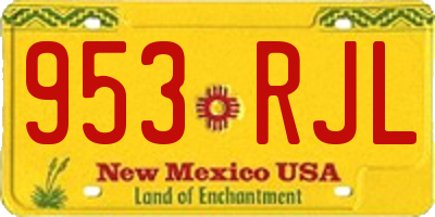 NM license plate 953RJL