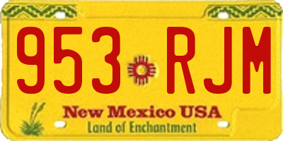 NM license plate 953RJM