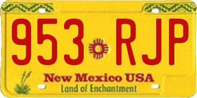 NM license plate 953RJP