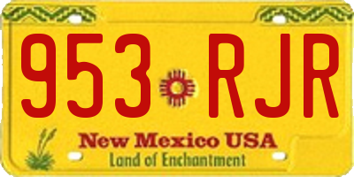 NM license plate 953RJR