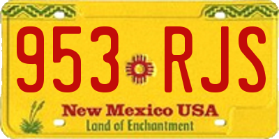 NM license plate 953RJS